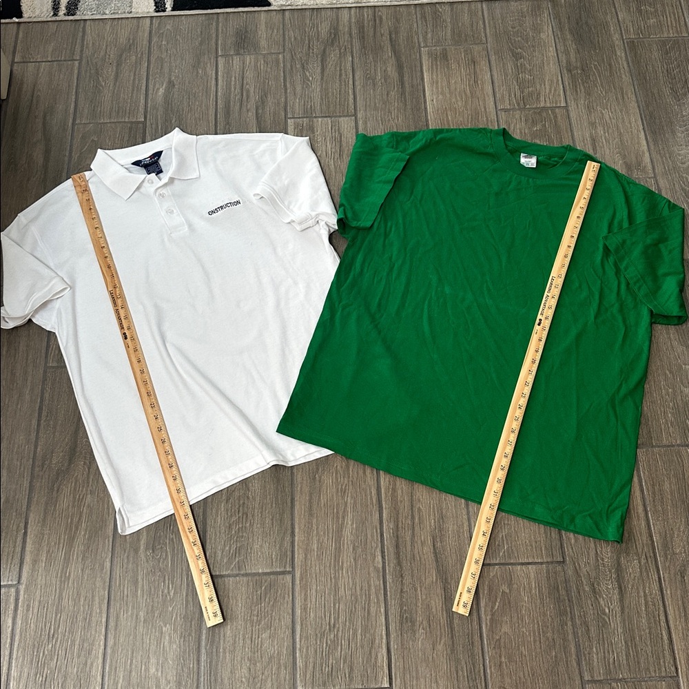 White Polo Shirt and Green T Shirt bundle size 2XL. Men’s